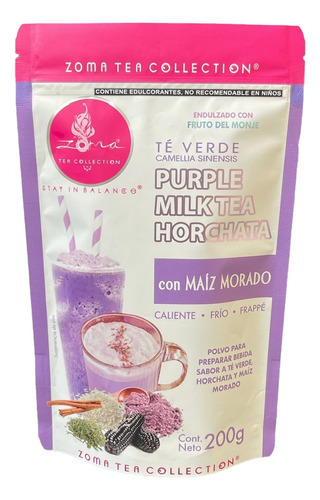 Té Verde Zoma Tea Purple Milk Horchata C/ Fruto Monje 200g