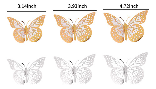 12 Pegatinas De Pared Con Mariposas En 3d Para Decoración Ar