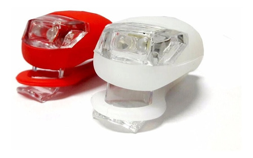  3 Blister Luz Bici 2 Delantera Traser Led Silicona Roja Bca