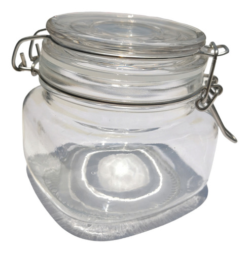 Frasco Recipiente Tapa Clip Tarro Hermetico De Vidrio 500ml Color Transparente