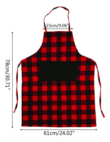 Plaid Apron New Year Dinner Party Ornament Home Kitchen Cook
