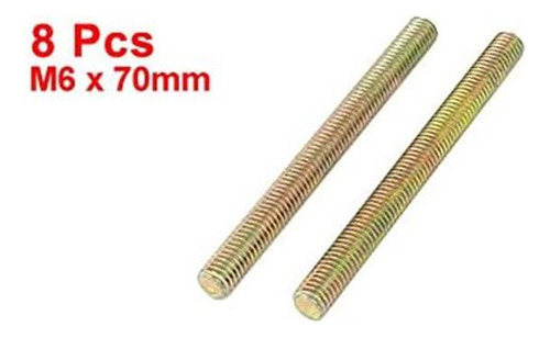 Uxcell 1 Mm Pitch M6 X 70 Mm Barra Roscada De Varilla Macha