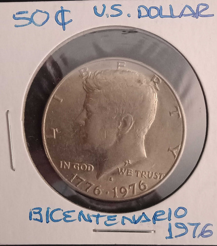 Moneda Antigua Coleccion $0.50 Kennedy, 1976, $ 1,000 M.n.