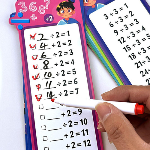 Tarjeta De Flash De Kids Mathematics Con 2 División