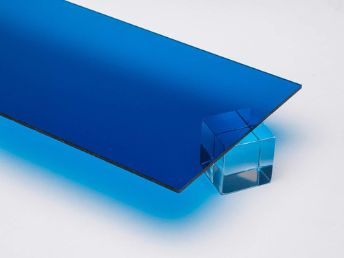 Lamina Plastico Acrilico Plexigla Azul Transparente 0,125  1