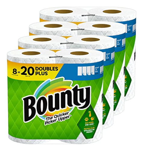 Bounty Select-a-size Toallas De Papel, Blancas, 8 Rollos Dob
