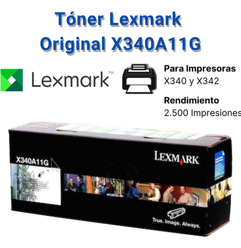 Toner Lexmark X340a11g X340 X342 Original