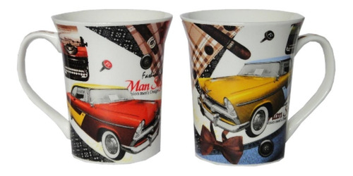 Carros Vintage Retro Taza Porcelana Vaso Tarro Caja Decorada
