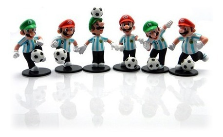 6 Figuras De Super Mario Bros Fútbol  Mundial