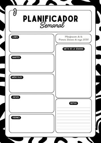 Planner Organizador Semanal De Objetivos Varios Diseños Pdf