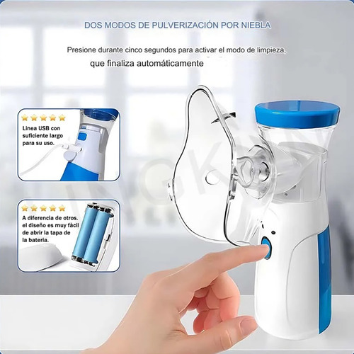 Nebulizador Portátil Niños Adultos Mesh Inhalador Usb