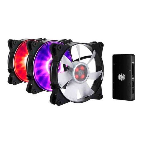 Kit Fan Cooler Master Mfp120 Af 120 Rgb Controlador 3 En 1