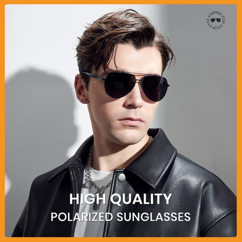 Lentes De Sol Polarizadas Hombre Protección Uv Para Conducir Lente Negro Cyxus,Protección UV 400 para Conducir, Ideal para Playa, Autopista, Ciudad, Anti-Glare, Ligero y Resistente