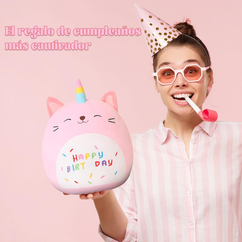 Juguete De Peluche De Unicornio De Cumpleaños,25 Cm