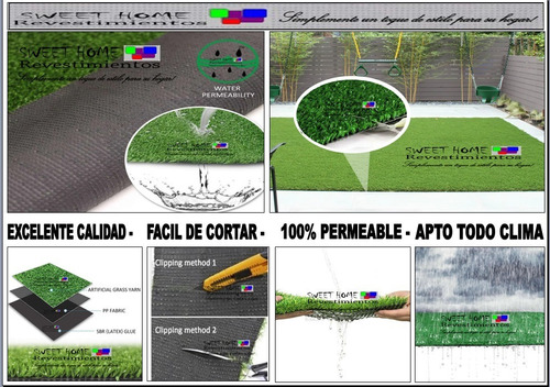 Imagen 3 de 10 de Cesped Sintetico - Pasto Artificial - Cesped
