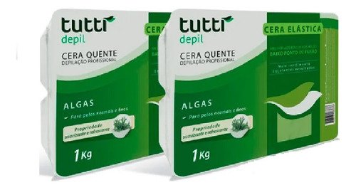 Kit Com 2 Ceras Quente Elástica Algas 1kg Tutti Depil