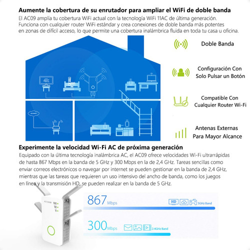 Repetidor Extensor Wifi Inalambrico Doble Banda 1200mbps