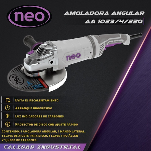 Amoladora Angular 230mm 2600watts Antipolvo Industrial