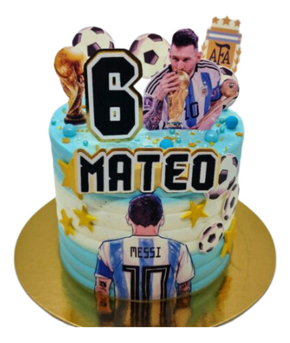 Adorno Seleccion Argentina Torta Cake Topper Campeones Messi