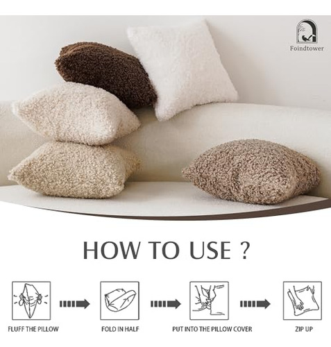 Juego 2 Fundas Almohada Piel Sintética Decorativas Sherpa-fu