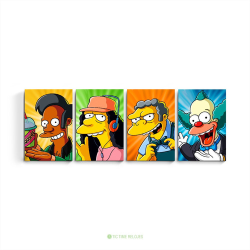 Cuadro Poliptico The Simpson Otto Moe Krusty Apu +