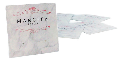 100 Exhibidor Soporte Cartoncito Para Aros Etiqueta 4x4 Cm