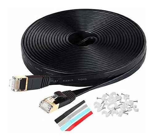 Relper-lineso Cat 7 Cable Ethernet 50 Pies Flat Internet Net