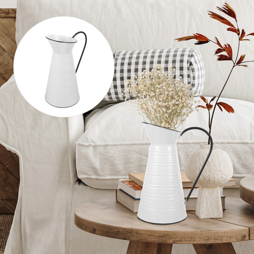 Y Vaso De Ferro Vintage Para Casa Com Flores Secas