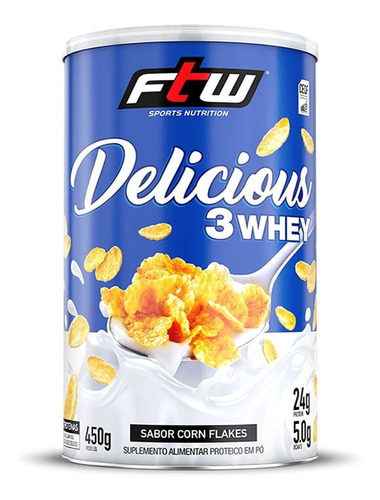 Delicious 3 Whey Protein Ftw 450g - Proteínas E Aminoácidos Sabor Corn Flakes