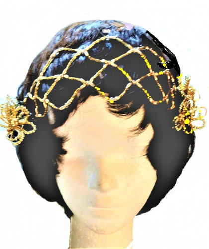 Tocado Tiara Dorado, Hermosos Aros De Regalo