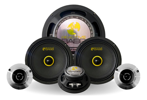 Set De Medios 6.5'' Rbt-6520s + Aumentos Reactive Bass Negro