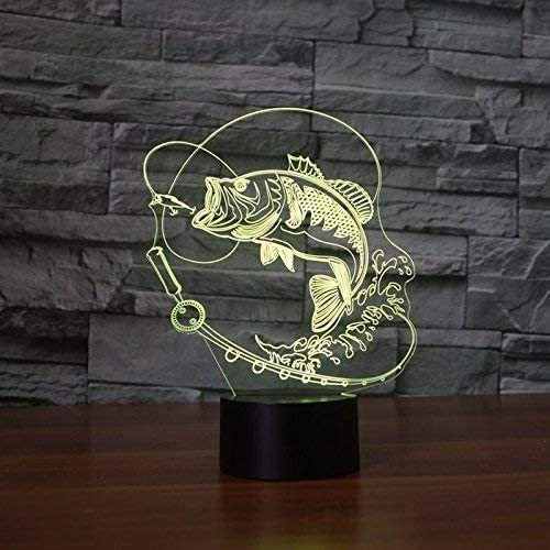 Yougifts Lámpara De Luz Nocturna De Peces De Pesca 3d Ilusió