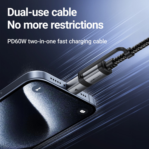 Cable Acefast C20-01 Usb-c/lightning 60w Mfi Tejido