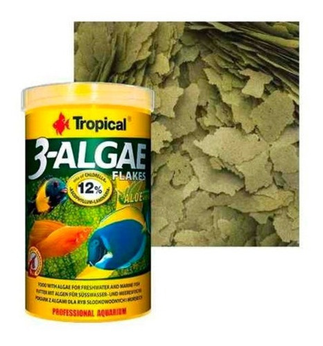 Ração Tropical 3 Algae 20g Para Herbívoros Discos Guppy