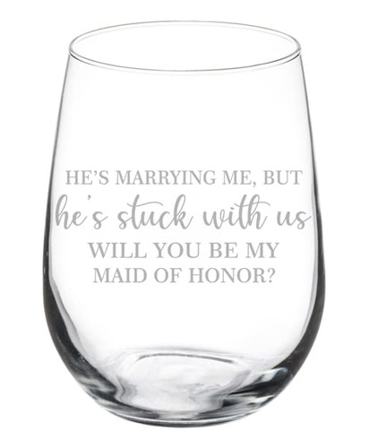 Copa Vino Atascada Nosotro Will You Be My Maid Of Honor 17