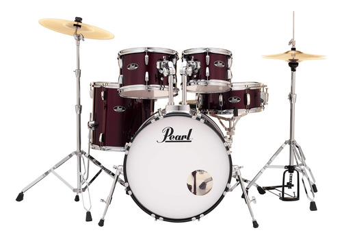 Set Bateria Pearl Roadshow Red Wine + Asiento + Platillos