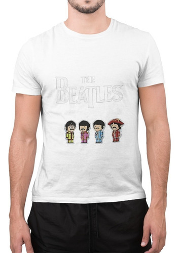 Polera Unisex The Beatles Rock&roll Kawii Estampado Algodon