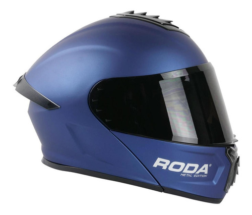 Casco Roda Pilot Azul Metal Mica Humo Repuesto Transparente 