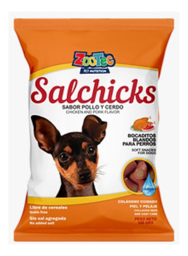 Snacks Para Perros Salchicks Sabor Pollo Y Cerdo Zootec X3
