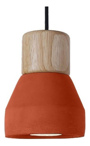 Lampara Colgante De Cemento Caliza - Calidad Unilux Estructura Rojo