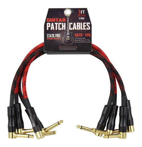 Cable 1/4 (6.5mm)  A 1/4  Patch Pack 4 Cables