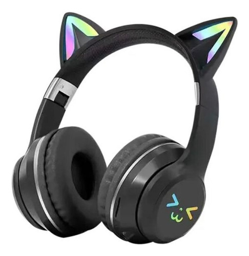 Audífonos Inalámbricos Bluetooth Sd Led Gamer Niñas Gatos