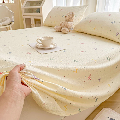Juego De Sábanas A Doble Capa Estilo Crema 120*230cm