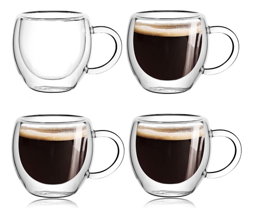 4-pack 2.5 Oz Espresso Cups With Handle,espresso Shot Gla...
