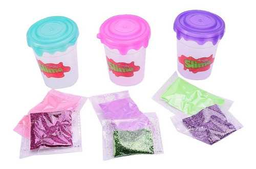 El Duende Azul Slime Flúor Glitter Para Preparar X3 Jlt 7180