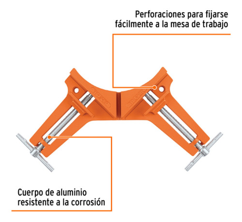 Kit Prensa Esquinera 4 Unidades + Escuadra Rápida Multiuso