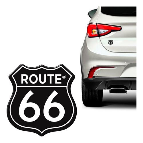 Adesivo Route 66 Emblema Resinado Universal Varias Cores