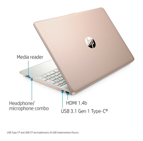Imagen 3 de 4 de Notebook Hp Diseño Arquitectura 15 Ssd256 Videoradeon Rosa