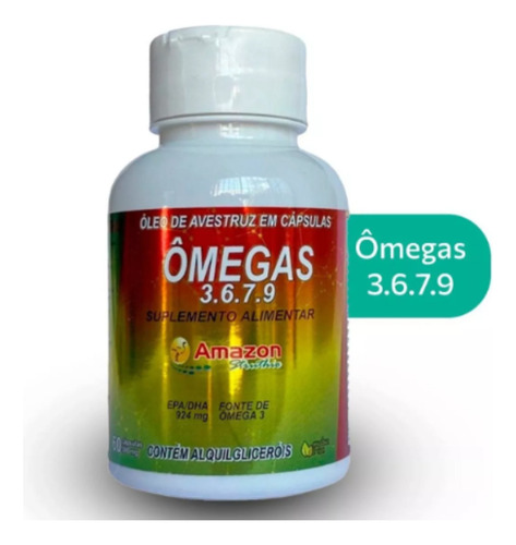 Oleo De Avestruz 60 Caps Omega 3 6 7 9 Amazon Struthio