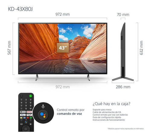 Imagen 2 de 12 de Google Tv 4k Ultra Hd Y Alto Rango Dinámico Hdr Kd-43x80j